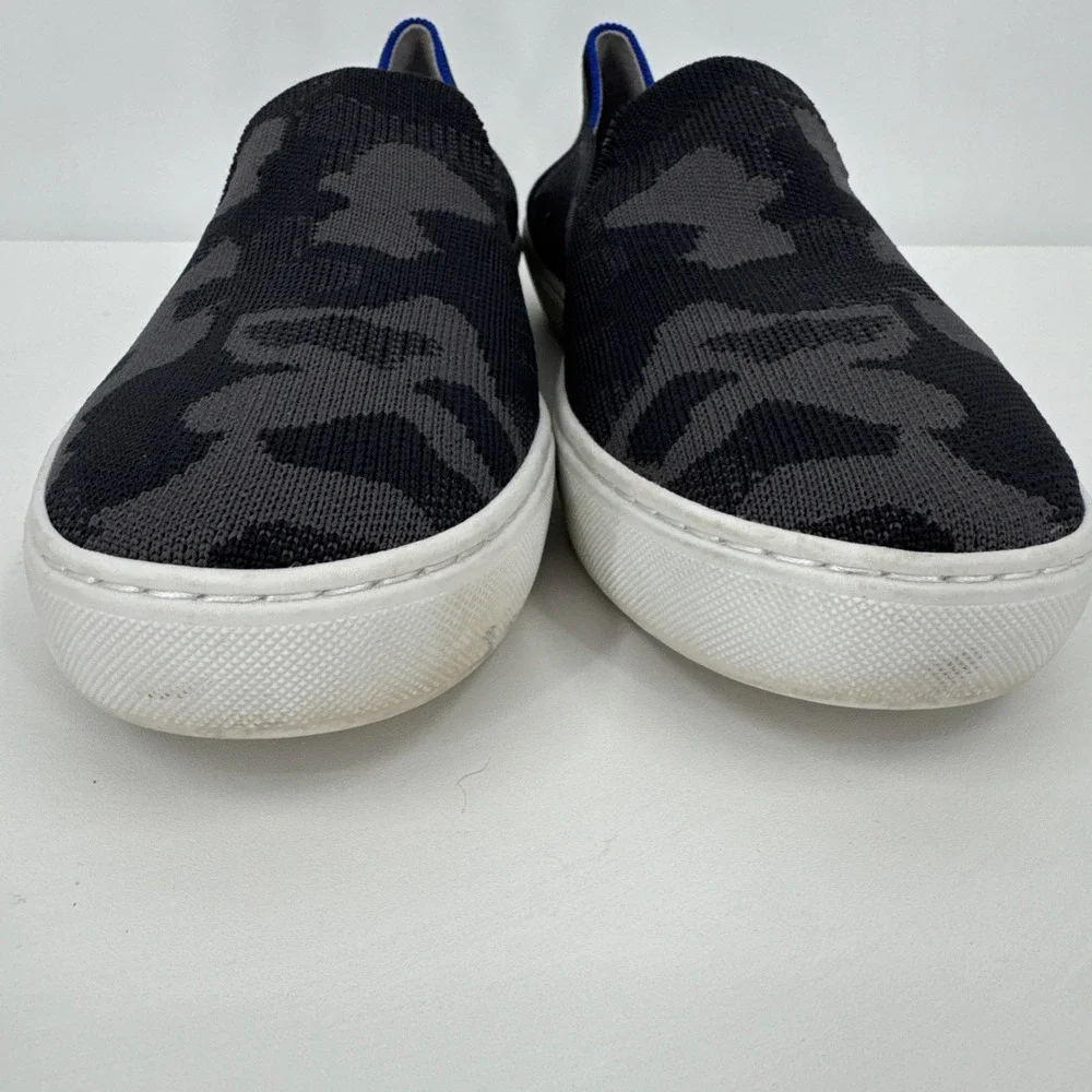 Rothy's Womens 8.5 The Original Slip On Sneaker‎ Grey Camo Textile Comfort Shoes